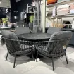 Обідній комплект Moreno Low Dining Table 120 Ø см + 4 крісла Natal Low, charcoal — фото 4