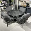 Обідній комплект Moreno Low Dining Table 120 Ø см + 4 крісла Natal Low, charcoal — фото 6