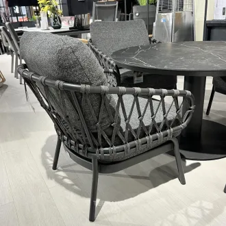 Обідній комплект Moreno Low Dining Table 120 Ø см + 4 крісла Natal Low, charcoal — фото 5