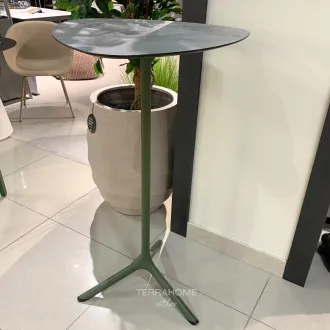 Барний стіл оливковий TRIPÈ FIXED з краплеподібною стільницею Stone effect — фото 2