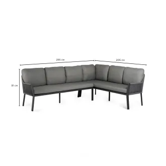 Лаунж-комплект Liv Lounge Dining Set Right , антрацит — фото 8