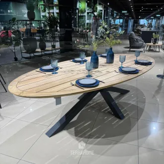 Вуличний стіл Madre 280x130 Matt royal grey |Natural new teak — фото 3