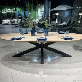 Вуличний стіл Madre 280x130 Matt royal grey |Natural new teak — фото 2