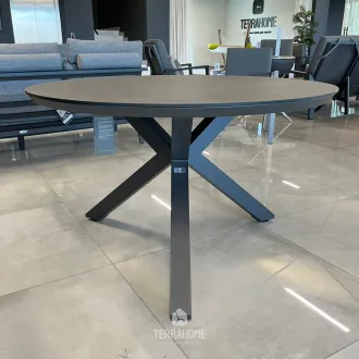 Вуличний круглий стіл ORBITAL 120 Ø cm, Trespa Dark Basalt. Charcoal