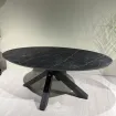 Вуличний овальний стіл OBLONG 200 x 110 cm, Trespa Marble. Charcoal