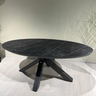 Вуличний овальний стіл OBLONG 200 x 110 cm, Trespa Marble. Charcoal