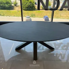 Вуличний овальний стіл OBLONG 220 x 130 cm, Trespa Marble. Charcoal