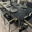 Комплект стол Diamond 220 см серебро + 8 стульев Diamond серых — фото 2