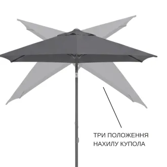 Парасоля з центральною опорою EASY PUSH Ø 300 см, anthracite matt / natural — фото 5