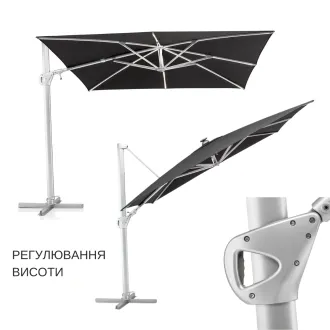 Парасоля з бічною опорою EASY SWING 300х300 см, anthracite matt/ light grey — фото 6