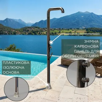 Садовий душ DIAMOND Нержавіюча сталь 316 L L-форма — фото 4