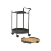 Садовий столик для сервірування ZEBRA Trolley алюміній-тик — фото 2