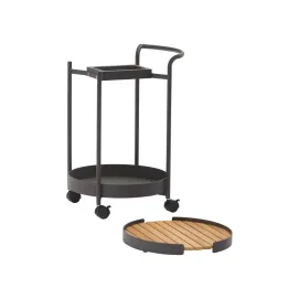 Садовий столик для сервірування ZEBRA Trolley алюміній-тик — фото 2