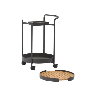 Садовий столик для сервірування ZEBRA Trolley алюміній-тик — фото 2