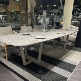 Уличный стол Palermo 320x116, Camel sand, Neolith Terrazzo light grey — фото 2