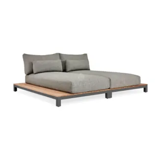 Ліжко-шезлонг Evora MRG | Natural new teak | Light anthracite m.w. — фото 4