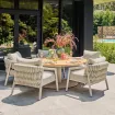 Обідній комплект стіл Grado + 5 стільців Sato low dining