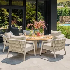 Обеденный комплект стол Grado + 5 стульев Sato low dining