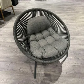 Кресло Prato lounge chair / MRG | Carbon grey | light anthracite mixed weave — фото 2