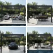 Беседка Villa 3.6x4 м, крыша open/close (электрическая) + LED (холодный свет), антрацит — фото 7