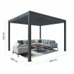 Беседка Villa 3.6x4 м, крыша open/close (электрическая) + LED (холодный свет), антрацит — фото 9