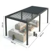 Альтанка Villa 4x6 м, дах open/close (електричний) + LED (холодне світло), антрацит — фото 10