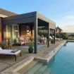 Альтанка Villa 4x6 м, дах open/close (електричний) + LED (холодне світло), антрацит