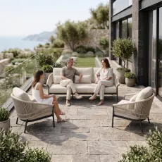 Лаунж-комплект Santorini 3-місний диван + 2 крісла, Antracite