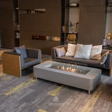 Стіл з каміном SYDNEY Bioethanol Space Grey (вкл. скло 2 шт)