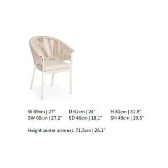 Стілець Santorini dining chair / MRG | Carbon grey | light anthracite mixed weave — фото 6
