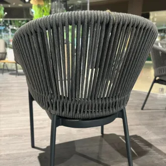 Стілець Santorini dining chair / MRG | Carbon grey | light anthracite mixed weave — фото 5