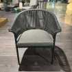 Стілець Santorini dining chair / MRG | Carbon grey | light anthracite mixed weave — фото 2