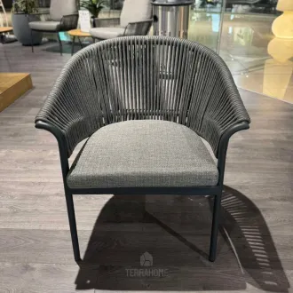 Стілець Santorini dining chair / MRG | Carbon grey | light anthracite mixed weave — фото 2