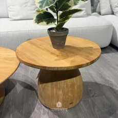 Кавовий столик Farzi lounge table Ø55x41 Natural new teak