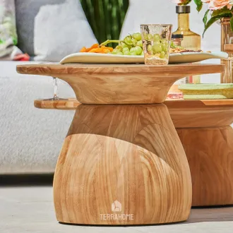 Кофейный столик Farzi lounge table Ø55x41 Natural new teak — фото 8
