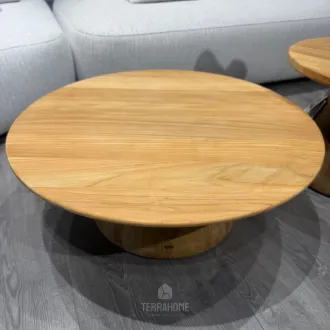 Кавовий столик Farzi lounge table Ø80x31 Natural new teak — фото 3