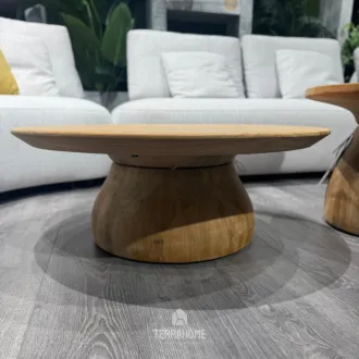Кавовий столик Farzi lounge table Ø80x31 Natural new teak — фото 2