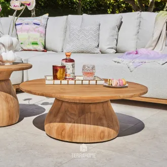 Кавовий столик Farzi lounge table Ø80x31 Natural new teak — фото 5