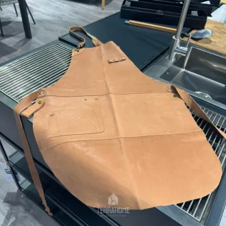Кожаный фартук для барбекю коричневый BBQ Apron Full Leather Cognac