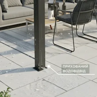Беседка Luxe 3,6x4 м, электрическая раздвижная крыша + LED, антрацит — фото 7