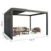Беседка Luxe 3,6x4 м, электрическая раздвижная крыша + LED, антрацит — фото 20