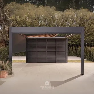 Беседка Luxe 3,6x4 м, электрическая раздвижная крыша + LED, антрацит — фото 15