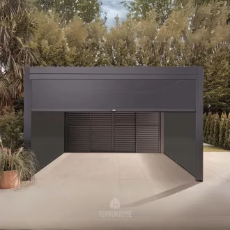 Беседка Luxe 3,6x4 м, электрическая раздвижная крыша + LED, антрацит — фото 17