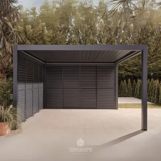 Беседка Luxe 3,6x4 м, электрическая раздвижная крыша + LED, антрацит — фото 13