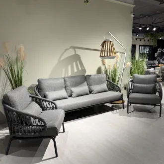 Лаунж комплектTosca диван+ 2 крісла / MRG | Carbon grey | light anthracite mw — фото 3