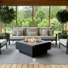Стіл з каміном MANHATTAN Bioethanol Slate Black (вкл. скло 4 шт)