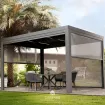 Альтанка Villa 3х4 м, дах open/close (механічний) + LED, антрацит