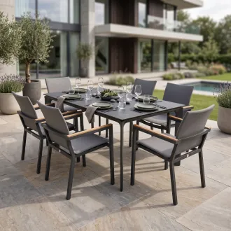 Комплект стіл Kettler 160 антрацит + 6 стільців Felice — фото 2