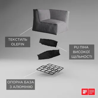 Кутовий модуль TROIS POMMES HOME, Dark grey — фото 3