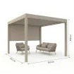 Альтанка Luxe 3,6x3 м, дах open/close (механічний), camel sand — фото 13